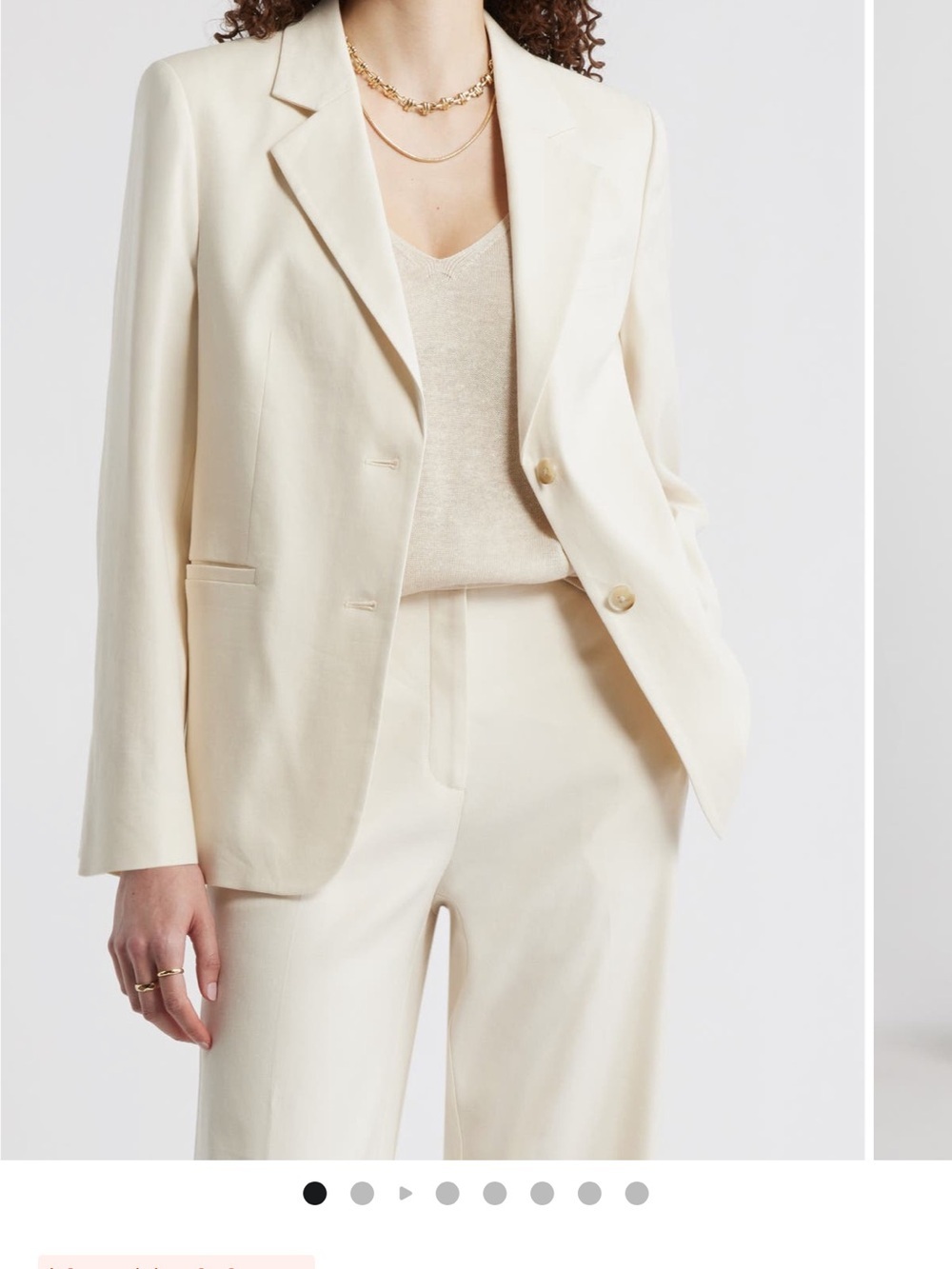 Nordstrom Liv Linen Blend Boyfriend Blazer in Tan